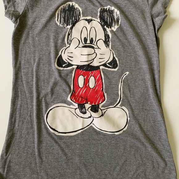 Disney Mickey Mouse Tee Shirt - Gray - L - Picture 3 of 4